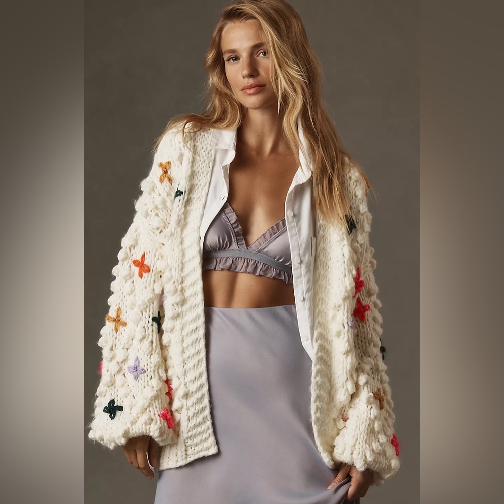 Anthropologie Bubble Cardigan Sweater (One Size)